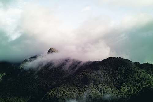 mountain landscape photography of mountain with cloudy sky nature